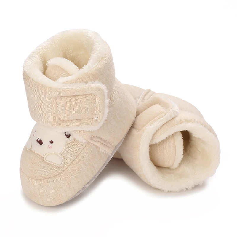 Spring and Winter Warm Newborn Boots 1-year-old Baby Girls Boys' Shoes Preschool Soft Sole Fur Snow Boots 0-18 Months