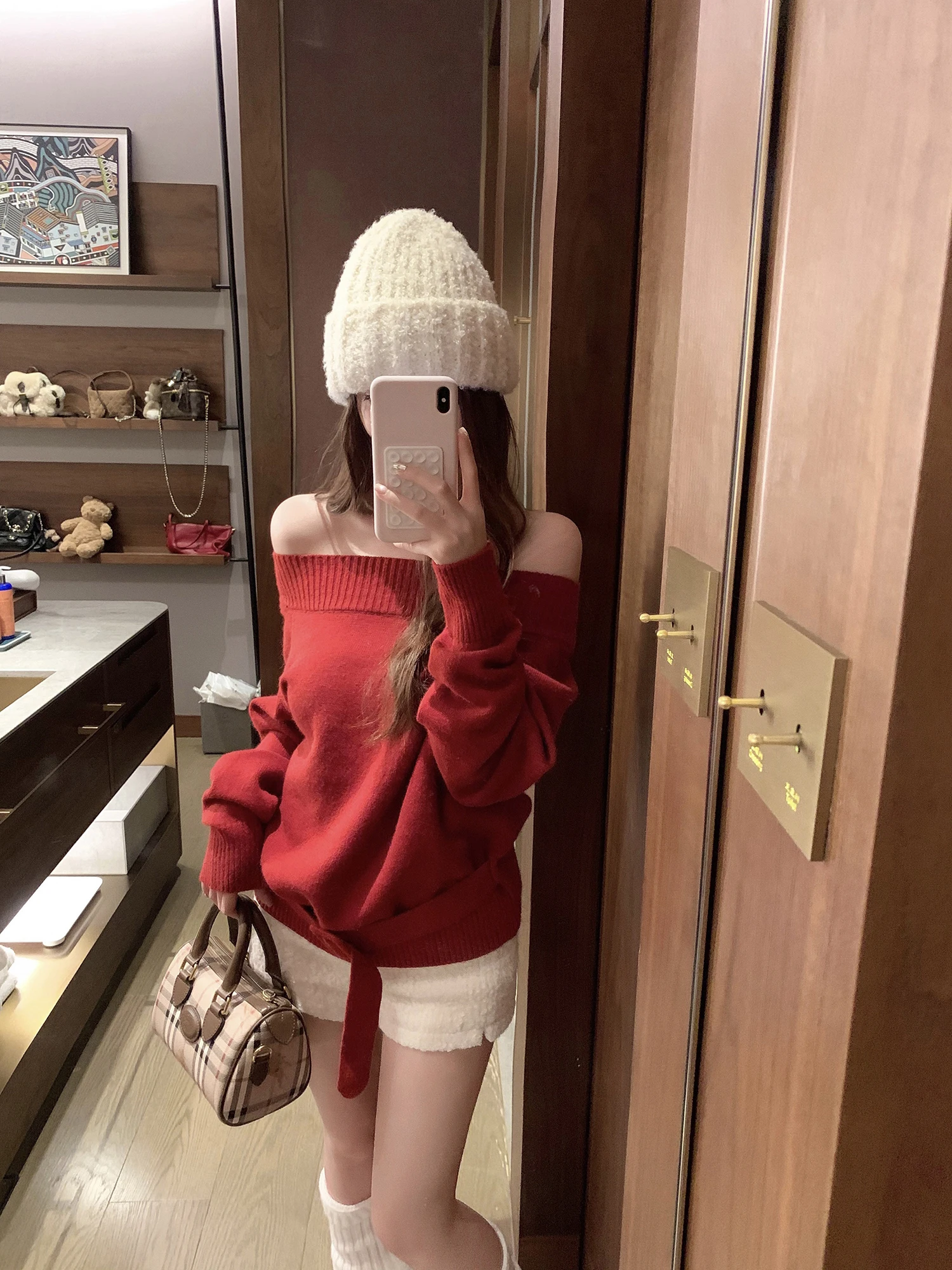 

Вязаный свитер NAYA CHAN: теплый, свободный крой, простой, элегантный, с поясом, на одно плечо, повседневный, зимний, модный