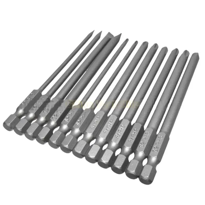 57QF合金スチール100mm長いドライバービット12セット12枚