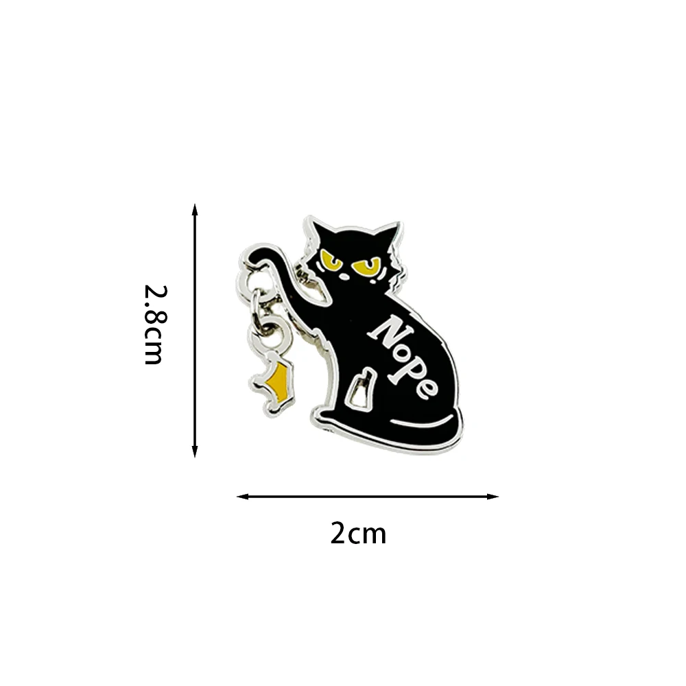 Nope Cat Throws Crown Enamel Pin Cute Proud Playful Black Cat Badge Anti-Trump Protest Brooch Patriotic Jewelry Decorative