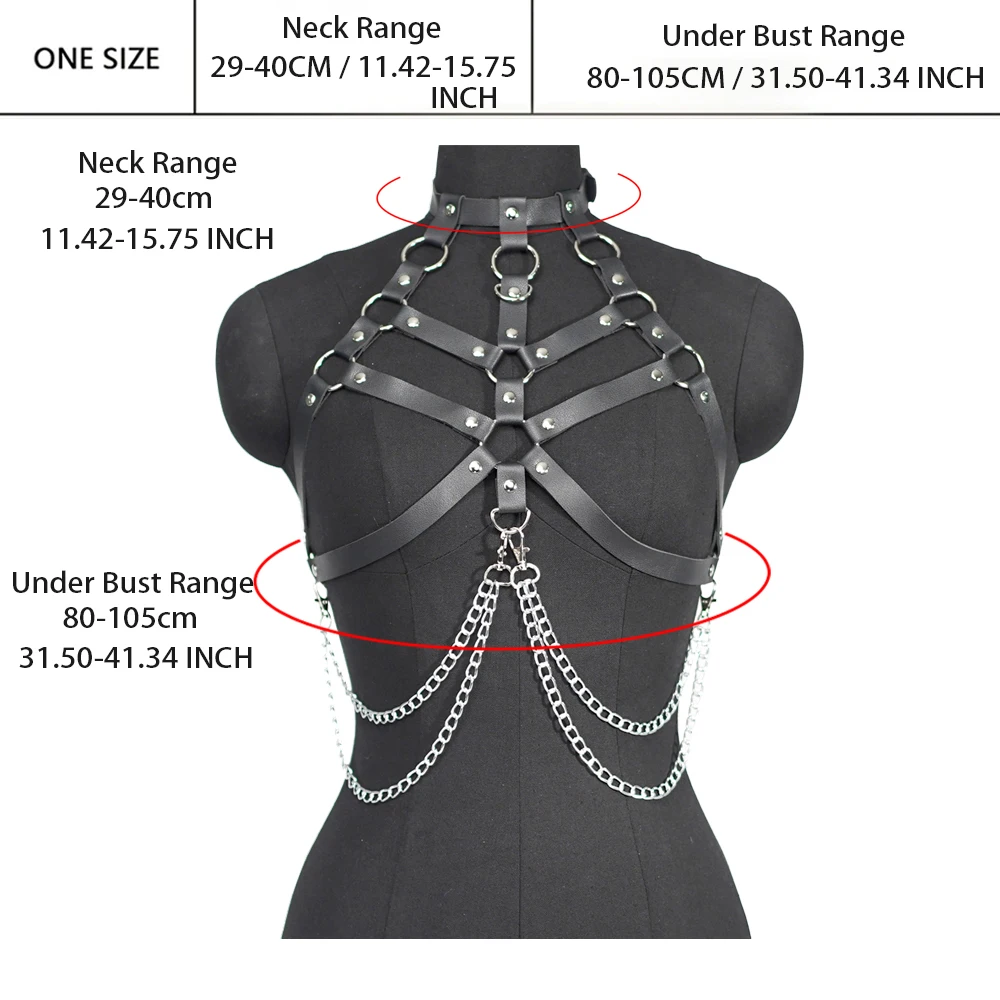 Women Sexy Body Chain Pu Leather Belly Belt Chains Waist Belt With Chains Harness Belt Women Jewelry Gothic Clothing Accessories