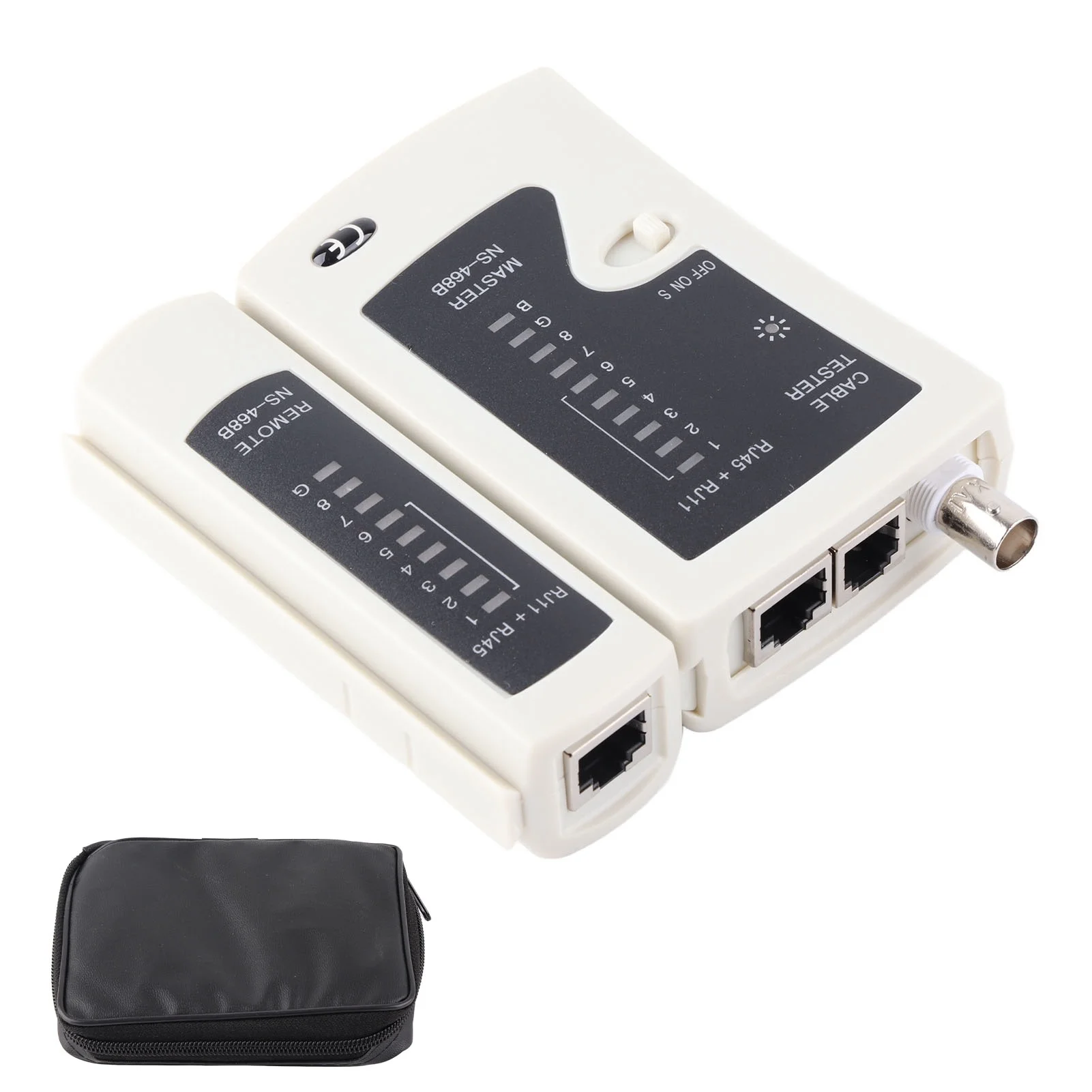 NS‑468B BNC Network Cable Tester Universal Rj45 Rj11 Wire Testers with Storage Bag DC 9V