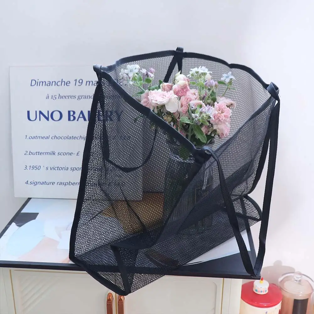 

Fashion Summer Hollow Out Totes Bag Casual Beach Mesh Shoulder Bag Large Capacity Swim Shopping Handbag Outdoor