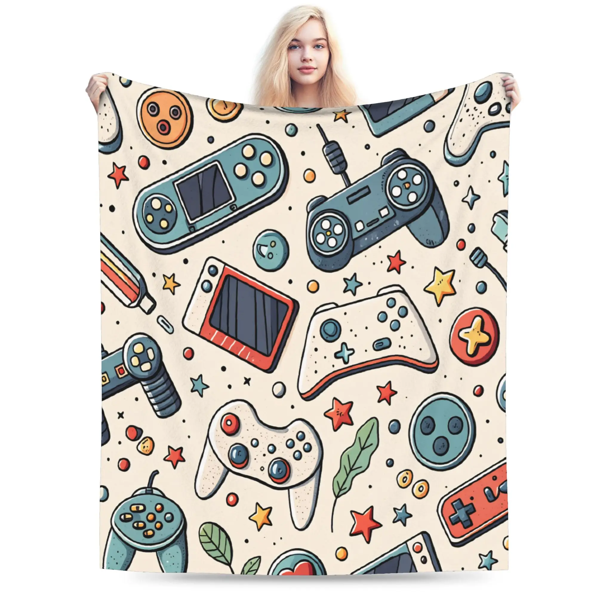 The Evolution of Video Game Blanket  Soft Funny Plush Bedding Throws For Child Home Decor Flannel Bedspread Bed Cover