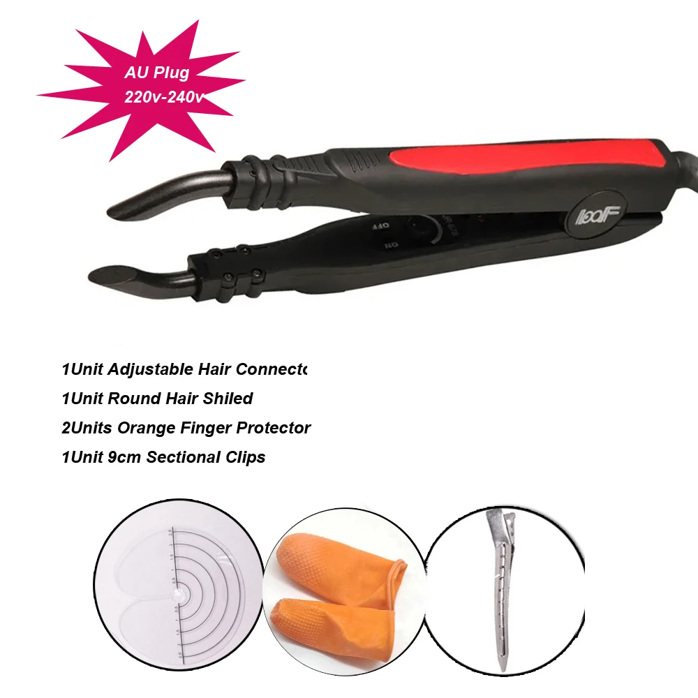 

L678 Tongs Hair Connector Adjust-Temperature Fusion Connector Red and Black Hair Extension Fusion Iron With 10g italian keratin