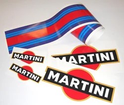 Para 1 Conjunto MARTINI LE MANS listras COMPLETO do carro LAMINADO adesivo conjunto decalques porsche tvr