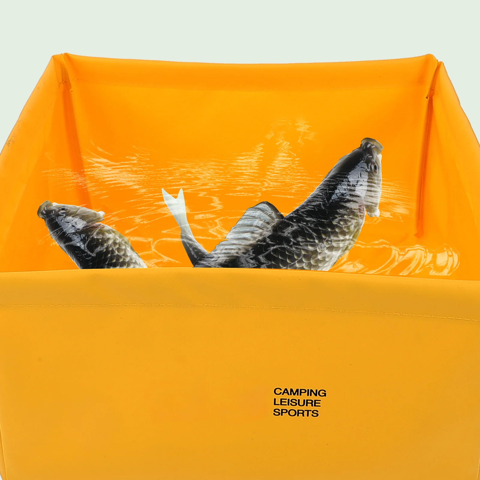 1 قطعة دلو ماء قابل للطي، حاوية صيد خفيفة الوزن محمولة للتخييم في الهواء الطلق وتسلق الجبال والسفر، دلو مربع أصفر #6