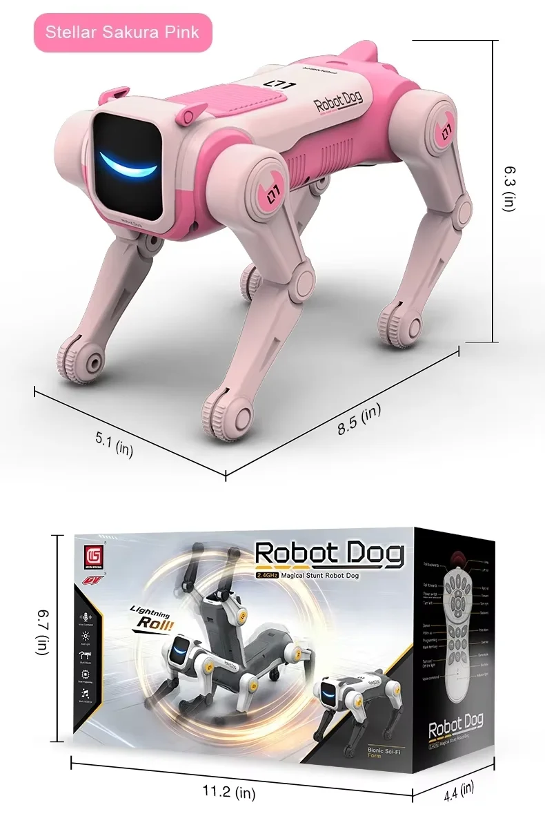 RC Mechanical Dog Intelligent AI RC Robot Dog Voice Command Programmable Singing Dancing Electronic Stunt Bionic Smart Robot Dog