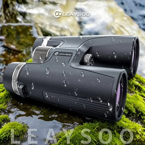 Leaysoo Suoying 10X42 Binoculars Wide Angle HD High Power Low Light Night Vision Professional Handheld Telescope for Phone Adapt