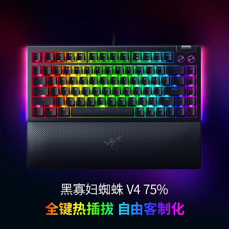 

New Razer BlackWidow V4 Mechanical Keyboard wired Hot-Swapable Customized Gaming Keyboard Pudding key cap RGB Orange axis