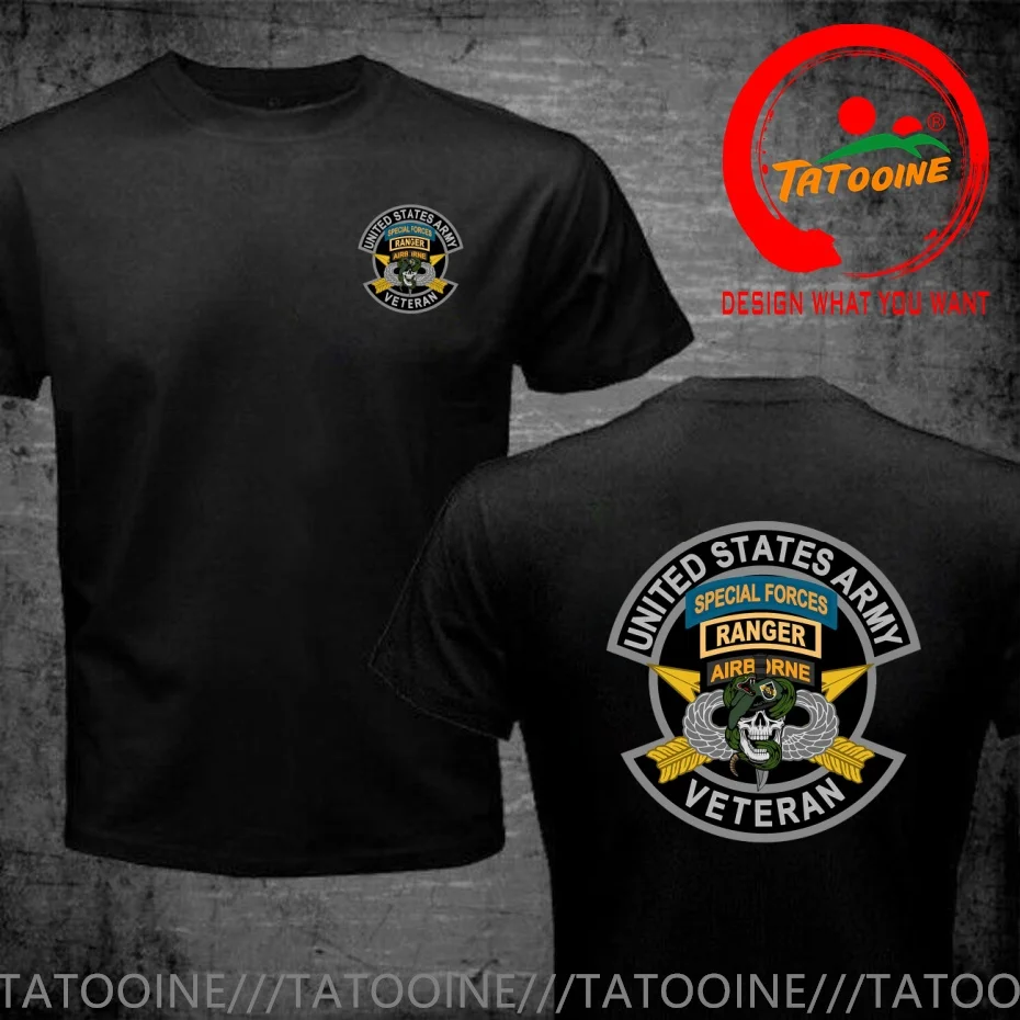 Funny Design US Army Airborne Veteran 5th SF Group  Shirt Men Fashion Trendy Casual Clothing Stylish Tops Tee Shirt Leisure