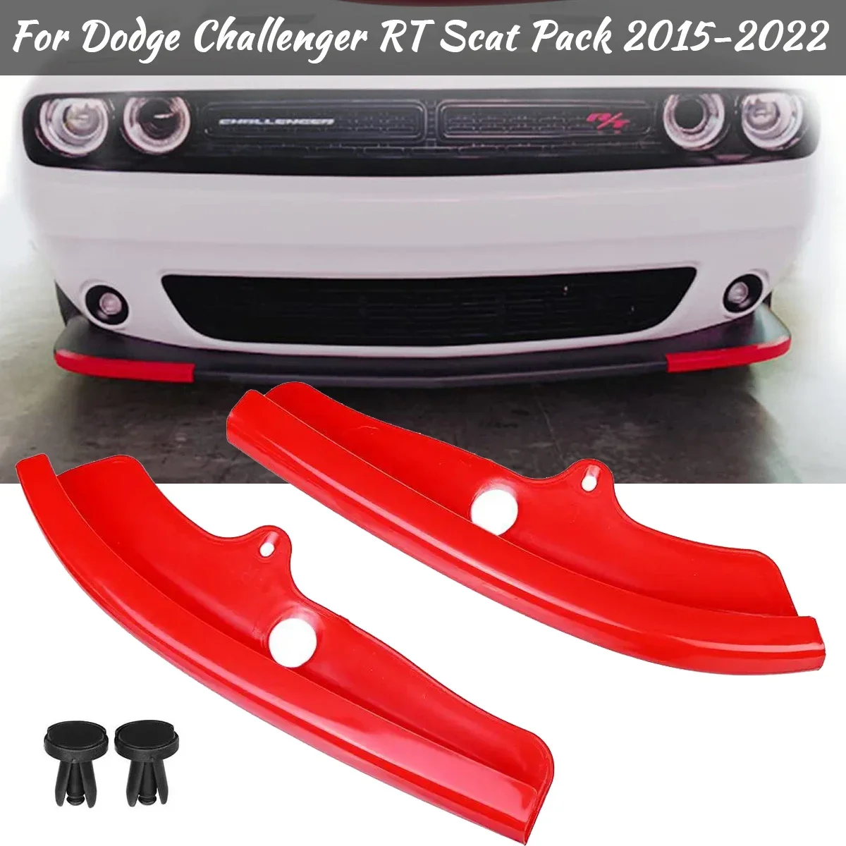 For 2015 2016 2017 2018 2019 2020 2021 2022 Dodge Challenger RT Scat Pack Front Bumper Splitter Protector Guard Cover Car Tuning