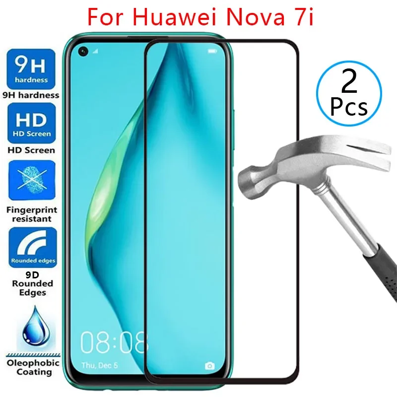 9d screen protector tempered glass case for huawei nova 7i cover on huawey huwei nova7i nov 7 i i7 protective phone coque bag 9h