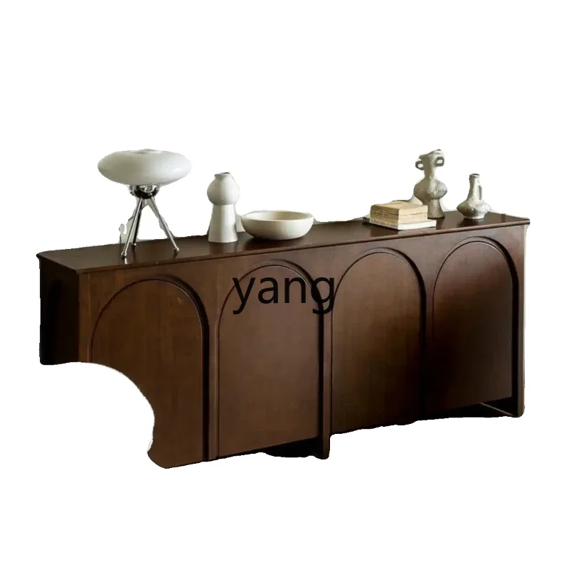 

Lmm retro style round arch solid wood porch cabinet medium ancient style against the wall household dining side cabinet