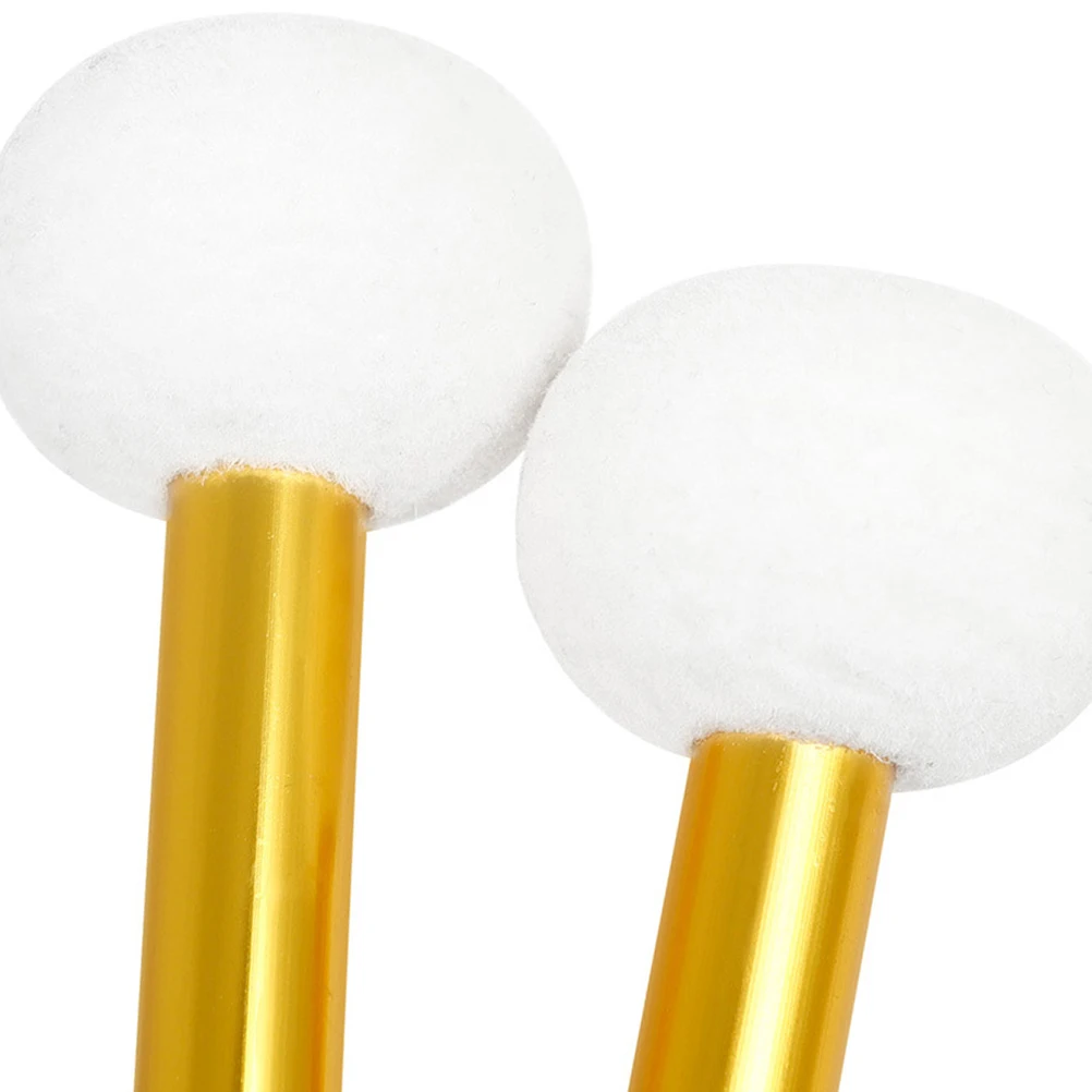 

2pcs Green Felt Head Aluminum Alloy Bass Drumsticks for Marching Practice Percussion Instrument Accessories Replacement