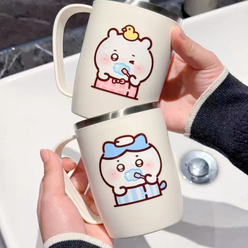 Cartoon Chiikawa Hachiware Serviceable Couples' Money Family Expenses Portable Mould Proof 304 Stainless Steel Wash Cup Gargle