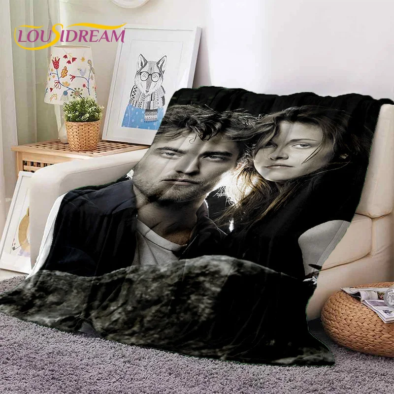 3D The Twilight Saga Edward Bella Blanket,Soft Throw Blanket for Home Bedroom Bed Sofa Picnic Travel Office Cover Blanket Kids