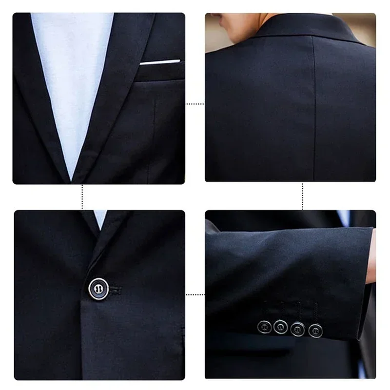 Suits For Wedding Men Elegant 3 Pieces Set Jackets Vest Pants Luxury Blazers Formal Outfit Fashion Classic Full 2024 Costume