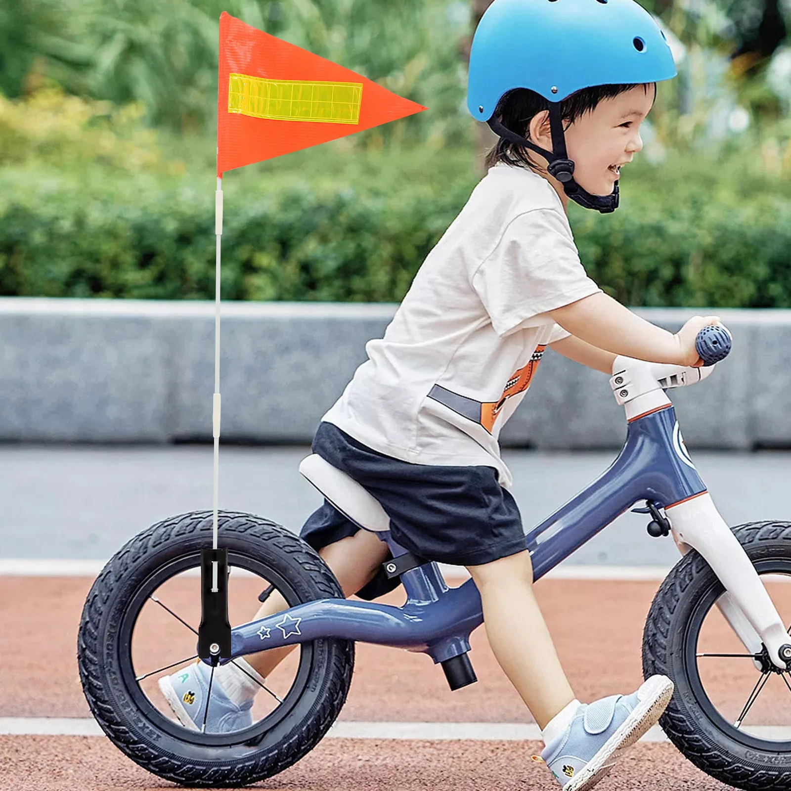 

1 set 1 Set Fiberglass Flagpole Bicycle Safety Flag For Kids Bikes Portable Cycling Tail Flag Outdoor Warning Advertising Use