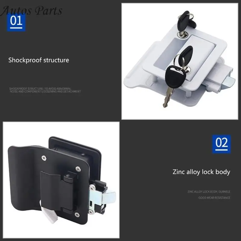 

57BA RV Toilet Bathroom Door Lock RV Caravan-Boat Handle Pull Lock For Hardware