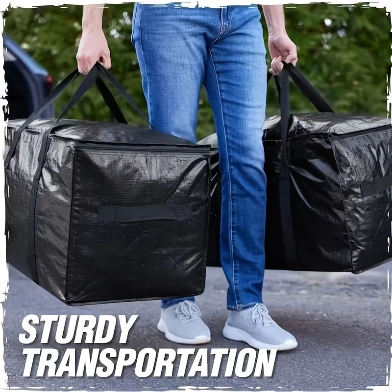 Lidded Storage Bins,Heavy Duty Oversized Mobile Bag, 50 Pound Capacity Handbag, Durable Waterproof and Puncture Resistant Winter