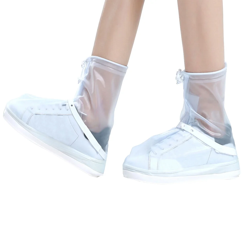 

Waterproof Shoe Covers High-Top Zipper Wear-Resistant Non-Slip For Outdoor Cycling Camping Fishing Garden Rainproof