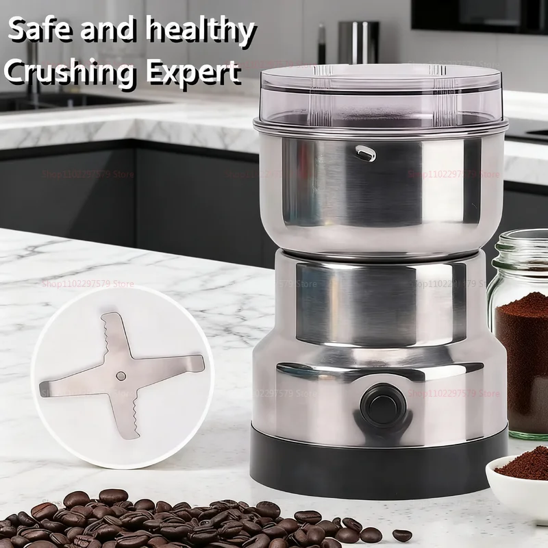 مطحنة كهربائية محمولة من الفولاذ المقاوم للصدأ متناهية الصغر لأغذية الأطفال وحبوب البن والتوابل والفلفل مثالية للاستخدام المنزلي في المطبخ