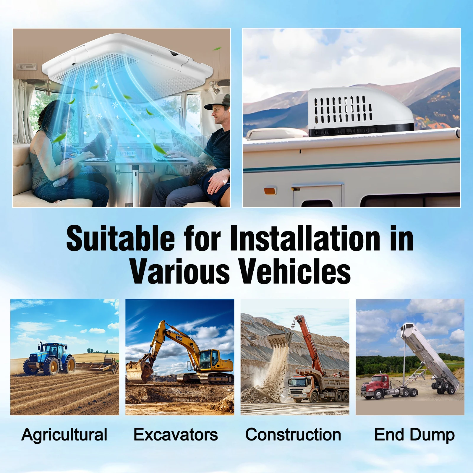 15000BTU RV Air conditioning System CamperVan Caravan Air Conditioner roof 115v 220v Electric Automotive Parking Motorhome Ac