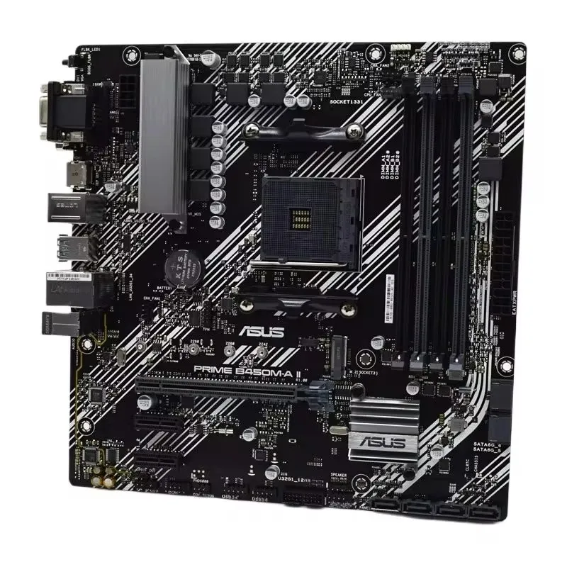 

ASUS PRIME B450M-A II, Used Motherboard, AMD B450 Motherboard AM4 Socket, Supports for Ryzen 5 3600, Micro ATX DDR4 Motherboard