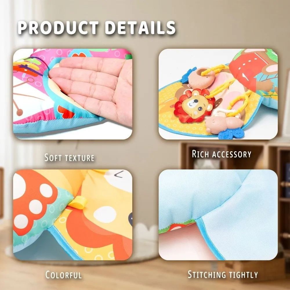 وسادة عالية التباين باللونين الأبيض والأسود بتصميم على الوجهين لعبة حسية على الوجهين وسادة تدريب على الرأس