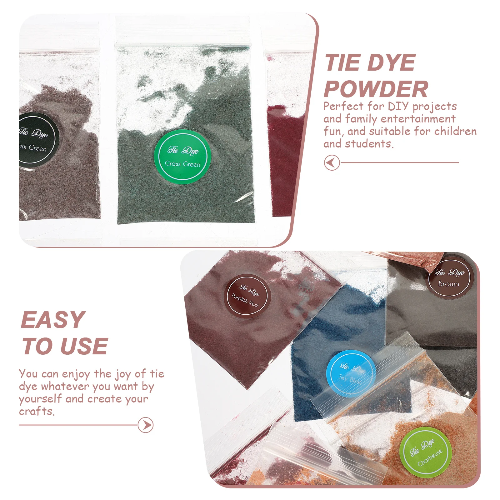 

32pcs Tie Dye Powder Kit Bulk Fabric Dye Color Packets For Diy Craft Projects Kids Family Party Supplies Handicraft Sewing