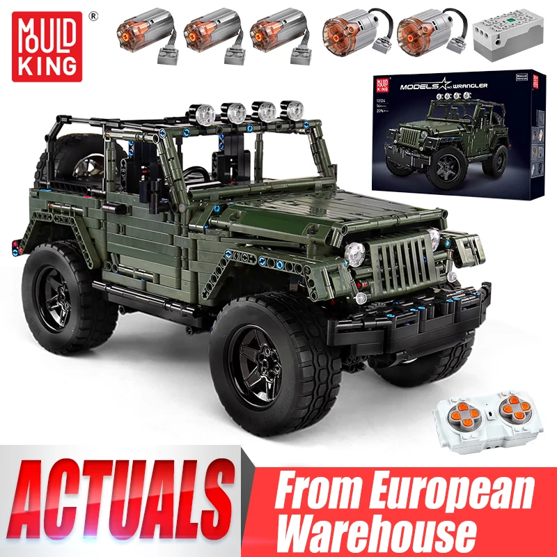 MOULD KING 13124 Technical Car Toys The MOC-5140 RC Motorized Wrangler Rubicon Model Building Blocks Bricks Kids Christmas Gift