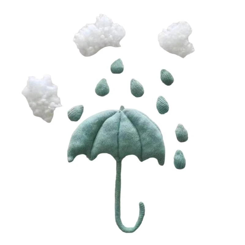 J15U Newborn Photo Props Umbrella Cloud Raindrop Set Baby Photoshoot Backdrop Decors