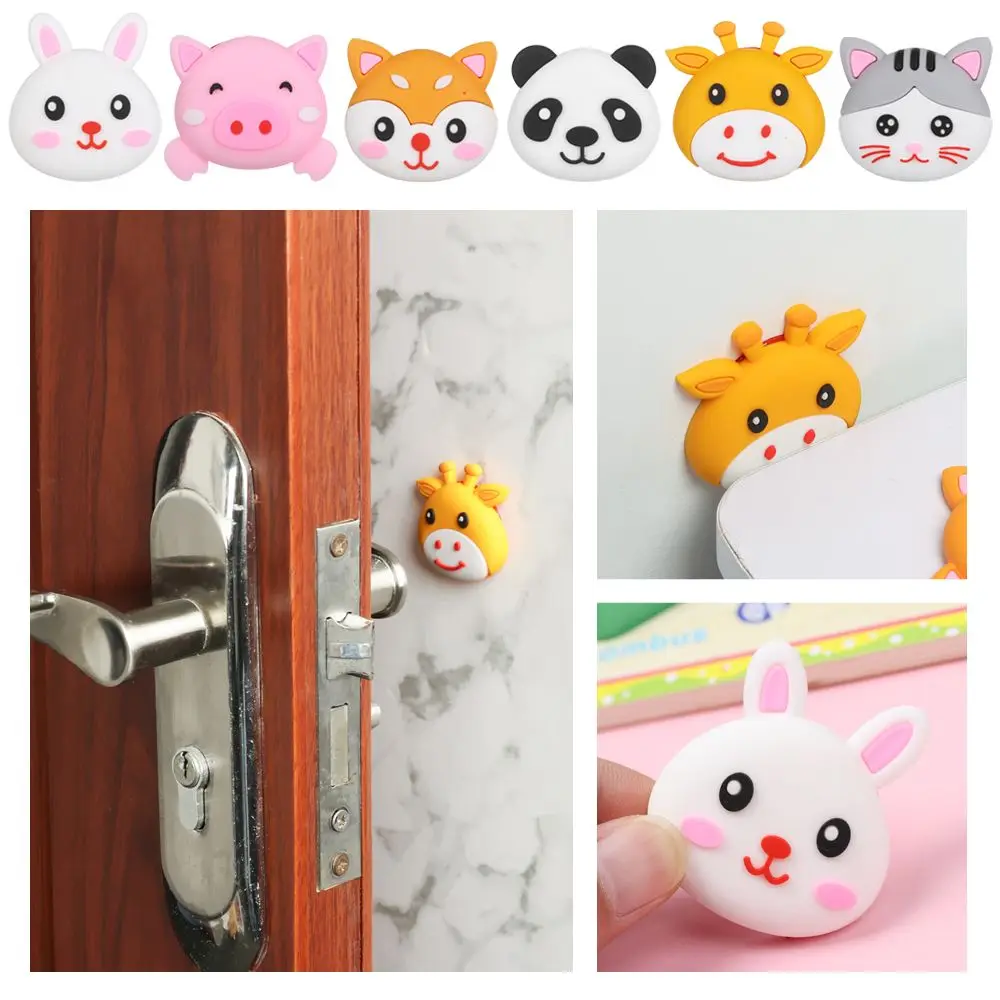 Wall Cartoon Rubber Anti-collision Pads Touch Mat Handle Bumper Door Stopper Stickers