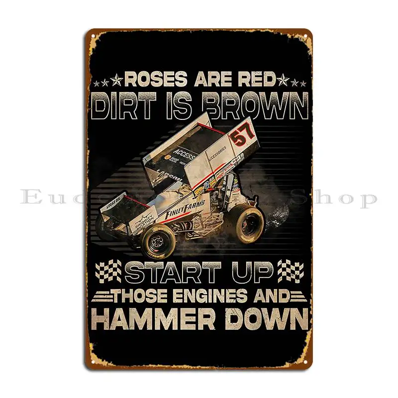 Dirt Track Racing Kyle Larson Champion Sprint Car Metal Plaque Create Customized Painting Wall Mural Create Tin Sign Poster