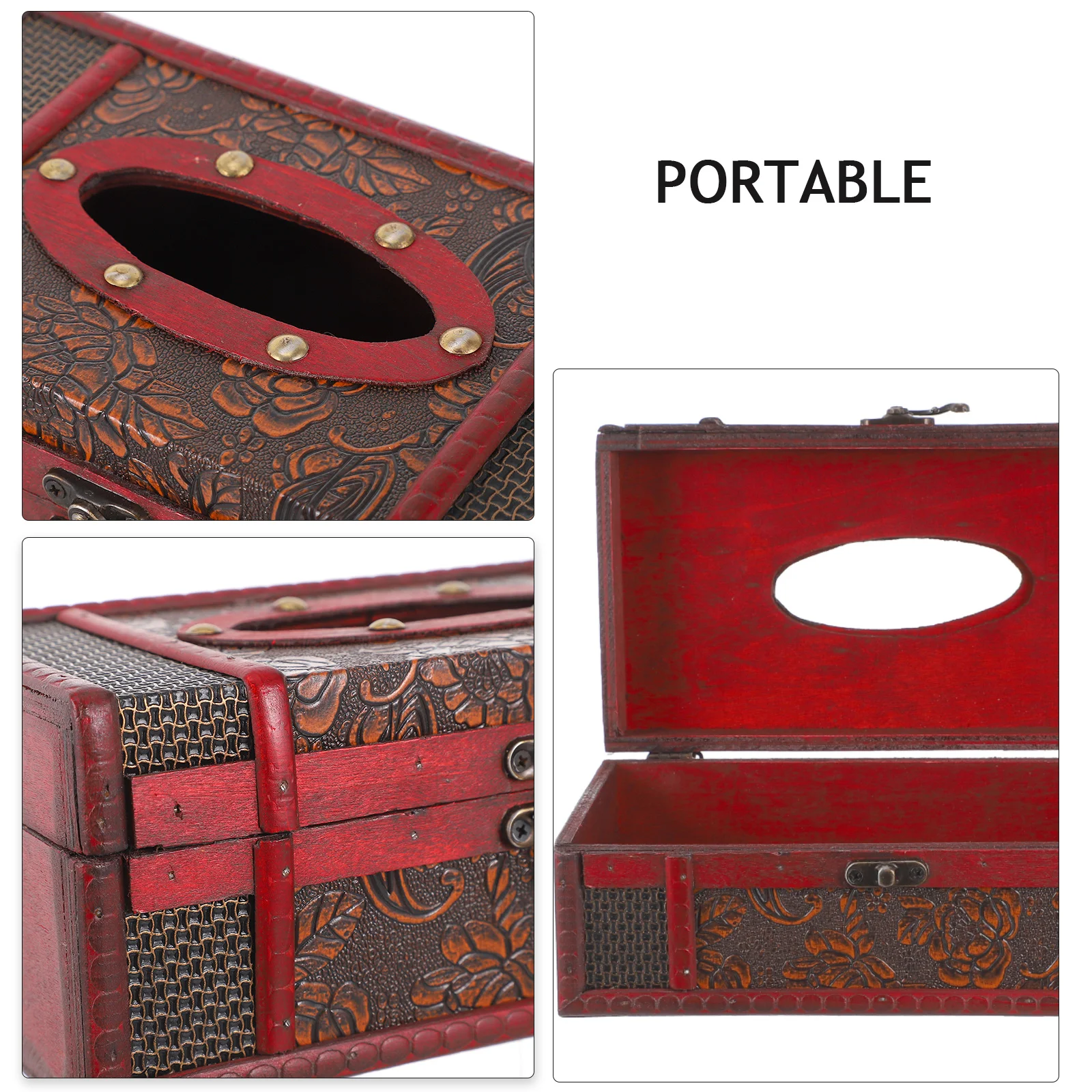 

Retro Tissue Box Holder Decorative Container Vintage Napkin Holders Home Bathroom Hotel Living Room Large Opening Design Sturdy