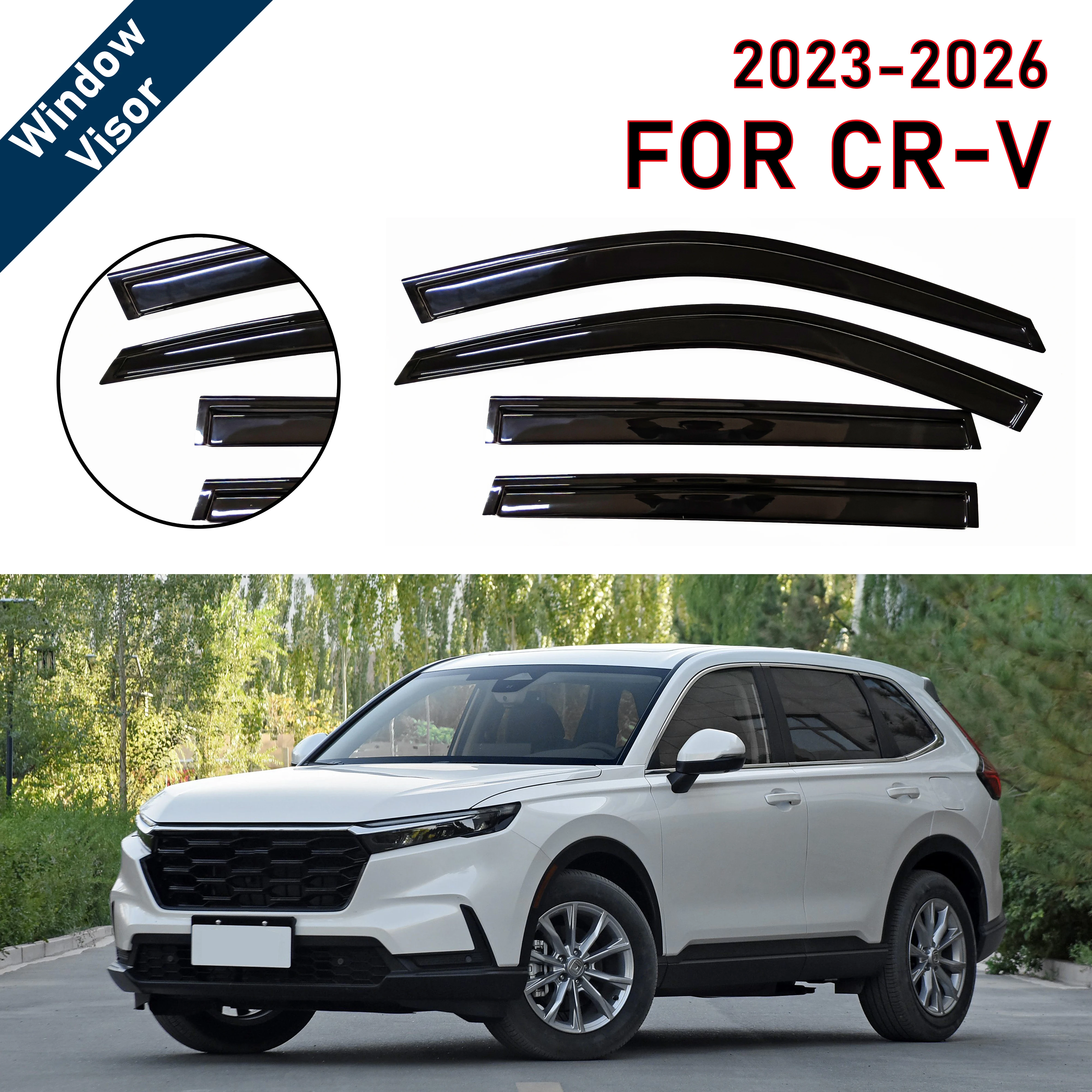 

Window Visor for Honda CR-V/CRV 2023-2026 | 4pcs Rain Guard Wind Deflector | Car Weather Shield Accessory