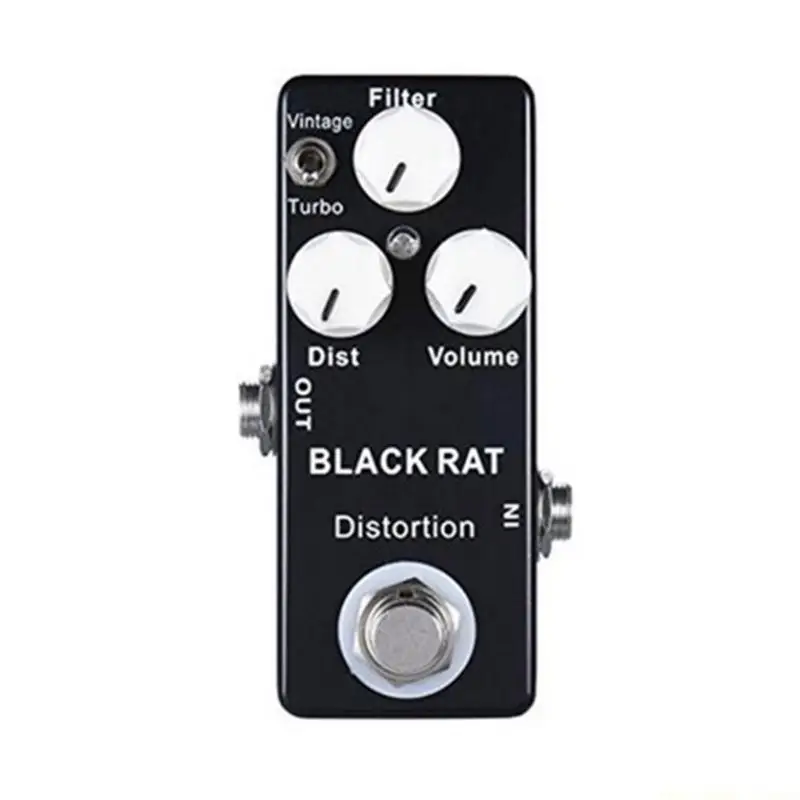 F62C Quality Black Distortion Pedal Mini Guitar Effect Pedal with True Bypass Durable Metal Alloy Body