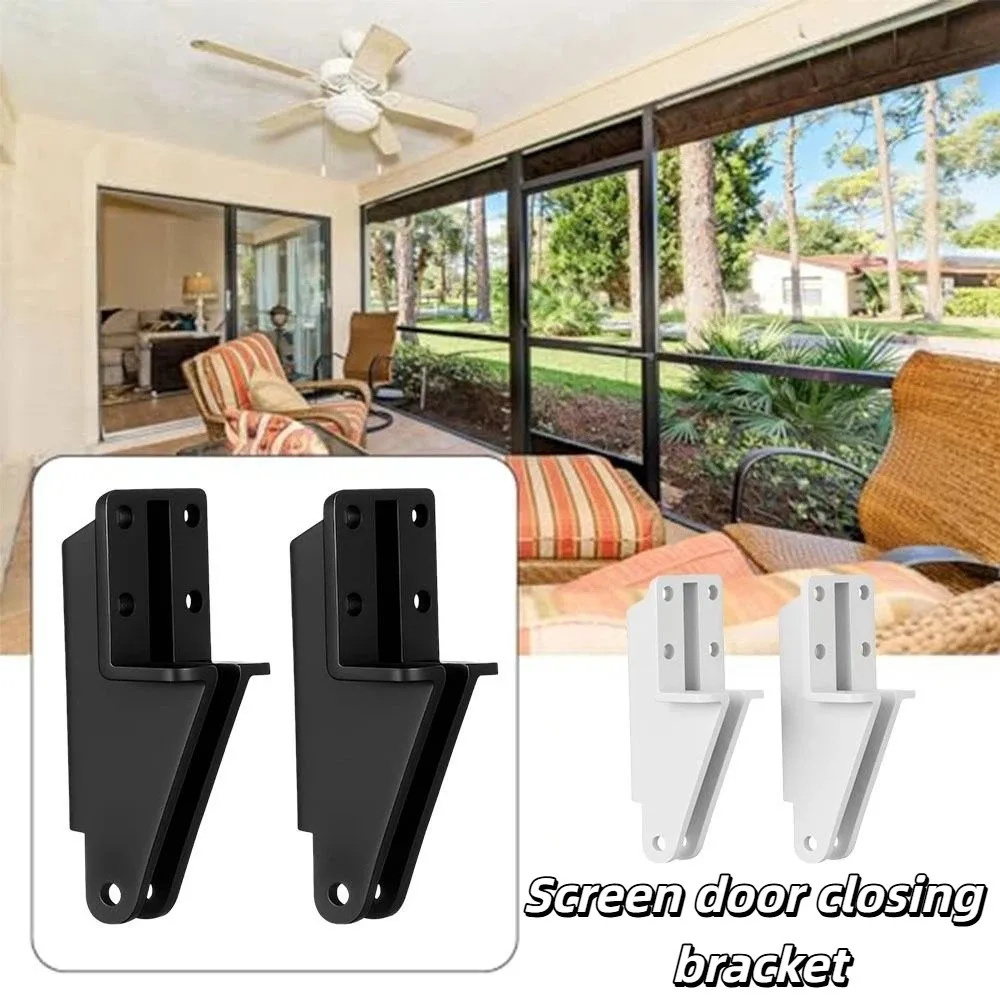 

2pcs Adjustable Screen Door Closer Bracket Replacement Parts Universal Fit Storm Hardware Bracket Hardware Replacement Fittings