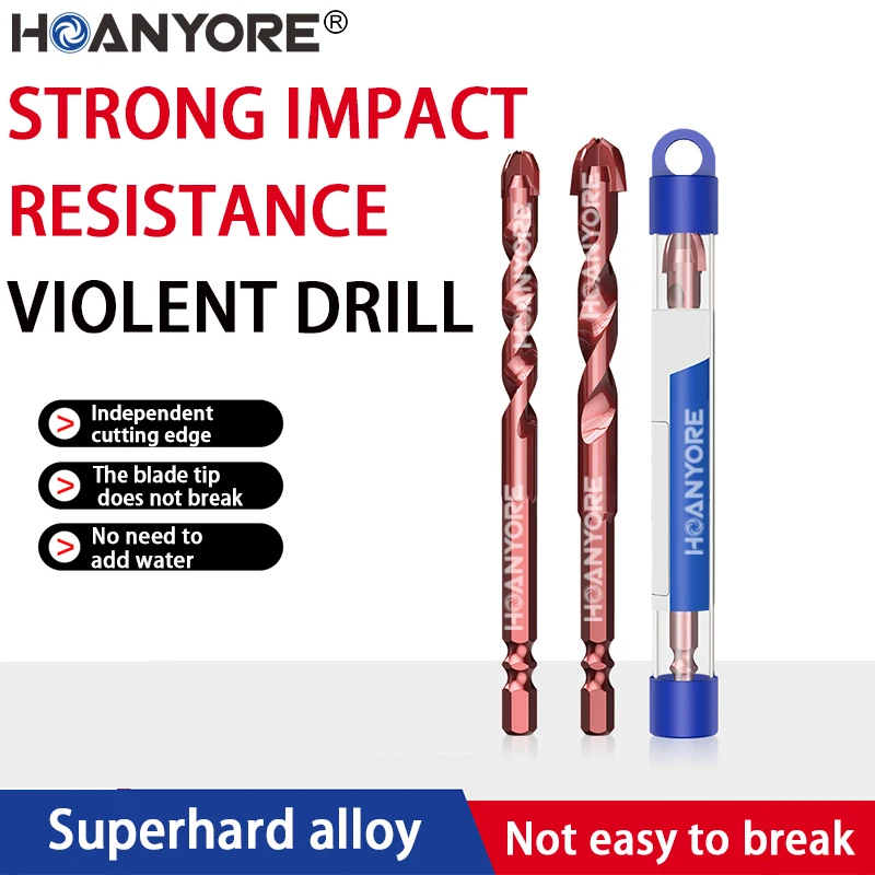 

Усиленное сверло для керамической плитки, специальное сверло для бетона и цементных стен, сверло для всех видов керамической плитки, сверхтвердое четырехлезвийное сверло Overlord