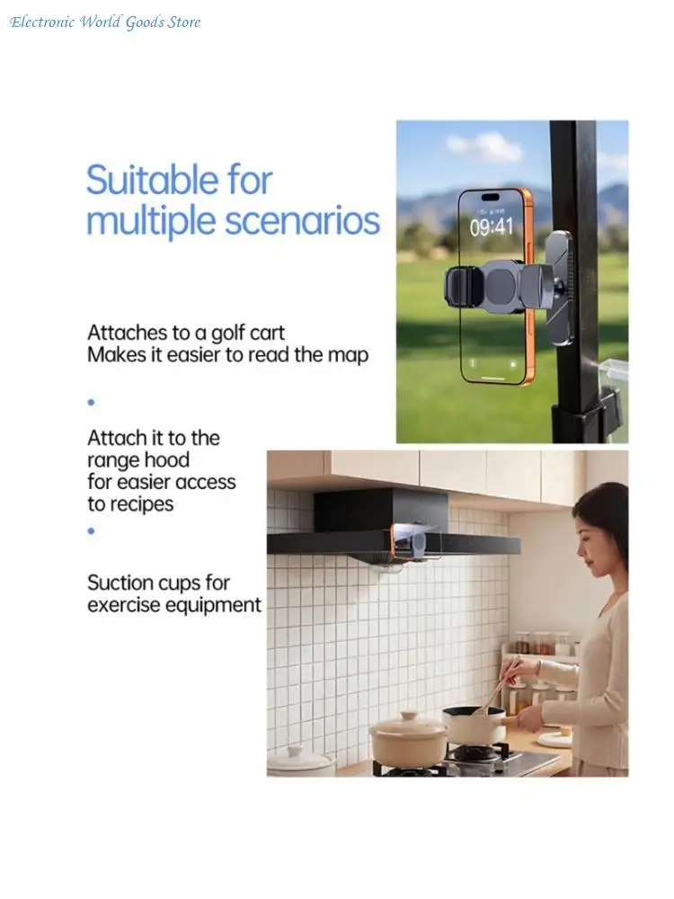 A3PD Universal Phones Holder Strong N52 Magnet No Tools Need Fitness Phones Stand Upgrades for Workout Golf Car Tools