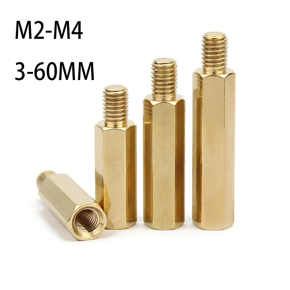 M2 M2.5 M3 M4 Hex Brass Standoff Spacer Screws Threaded Pillar PCB Computer PC Motherboard Standoff Hexagon Threaded Pillar