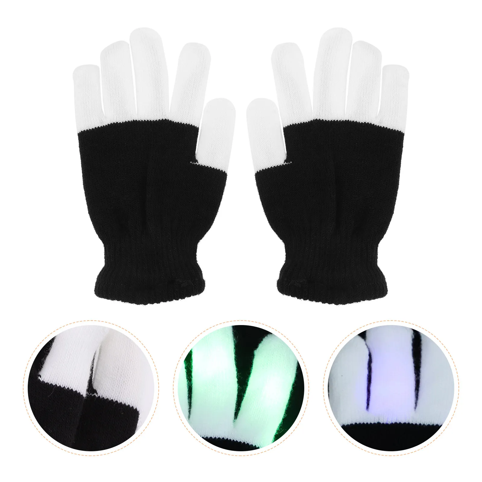 

1Pair LED Glow Gloves Halloween Light Up Ghost Claw Glow Gloves Colorful Flashing Haunted House Carnival Party Props