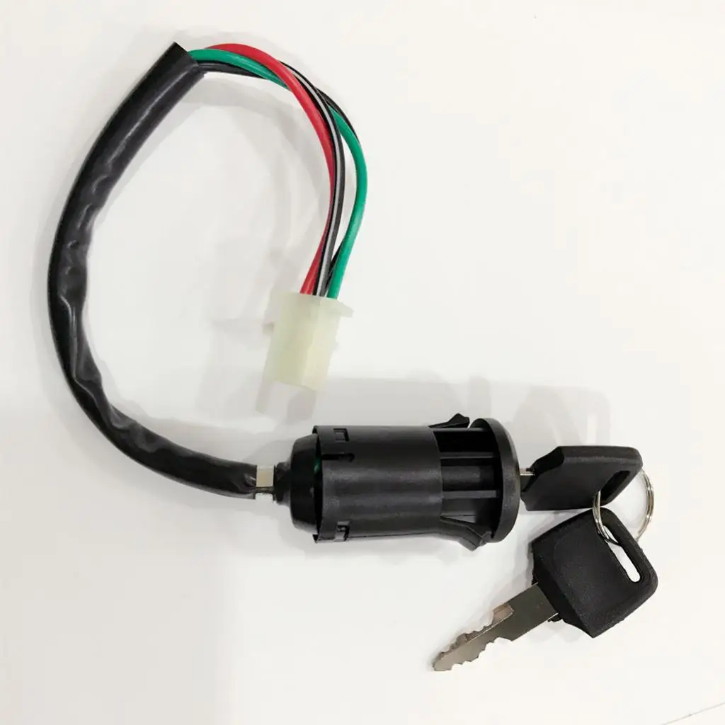 Universal Motorcycle Ignition Switch Four Wire Lock Plastic Copper Key Set for Dirt Bike Electric Motorcycle