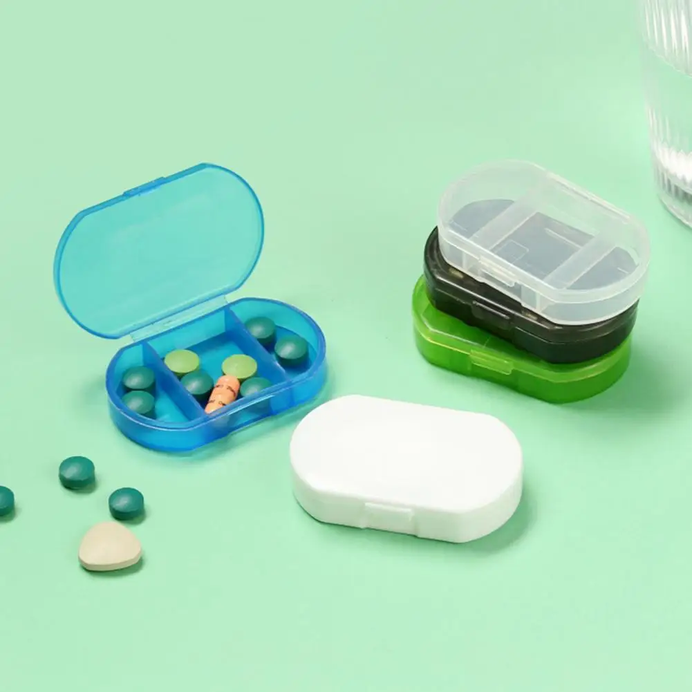 2Pcs Pill Box Visible Scratch Proof Pill Organizer Pill Storage Box Tablet Container Travel Accessories