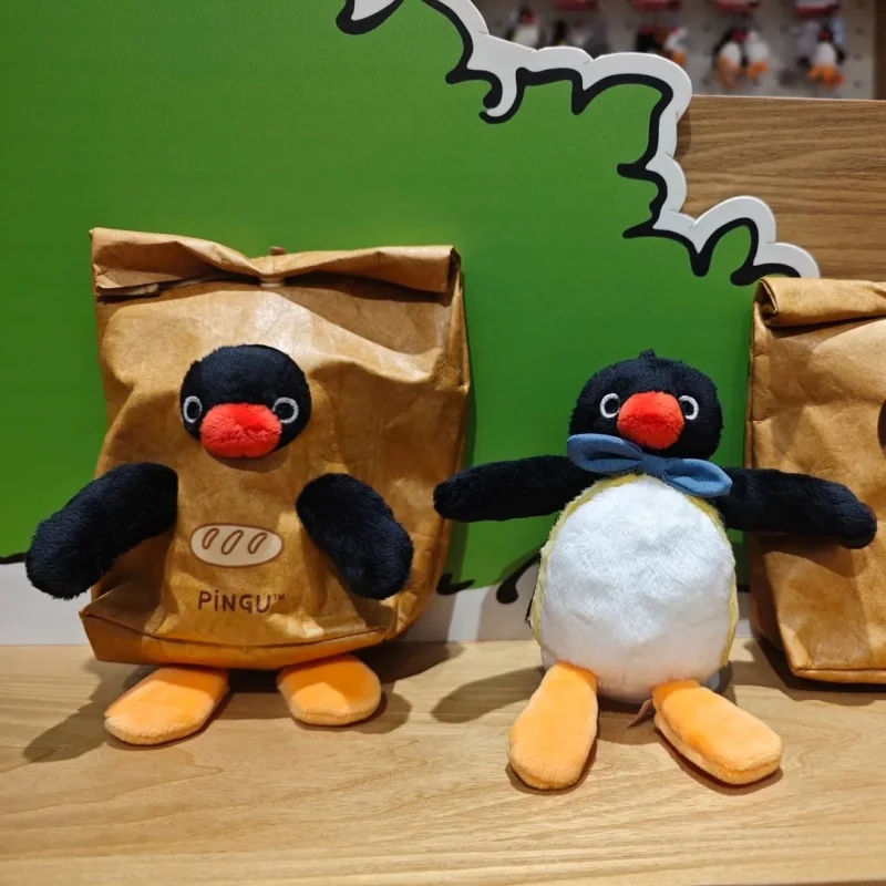 Véritable Pingu Pengu boulangerie série mignon poupée pendentif jouets en peluche Collection Festival modèle de noël ornement enfants cadeau porte-clés