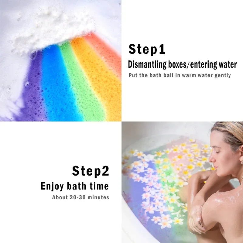 

Sdatter Rainbow Cloud salt essential oil moisturizing exfoliating bubble bath ball, used for skin care natural bubble bath