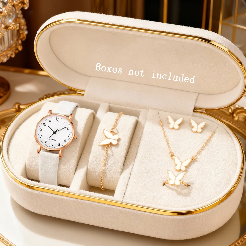 6Pcs Casual Versatile Women's Watch,Ideal For Daily Wear,Graduation & Back‑to‑School Season,Halloween And Valentine's Day Gifts