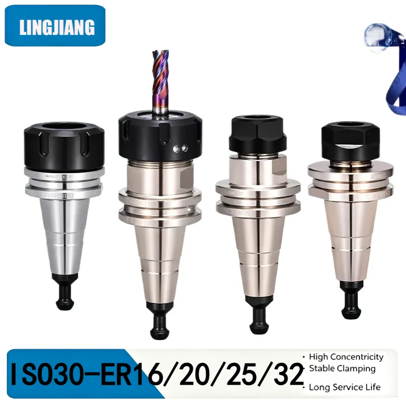 High Precision ER Tool Holder Collet Chuck, ER16 ER20 ER25 ER32 CNC Milling Shank for ISO30 Spindle