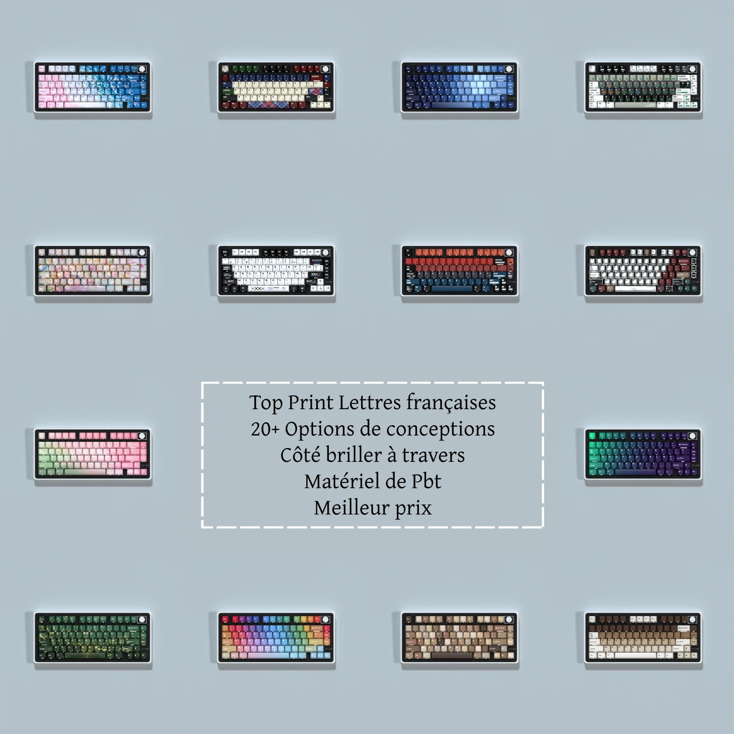 Capuchons de touches de clavier mécanique français, 131 touches, mignon, cerise, colorant, côté brillant, matériau Pbt CS:GO, dessin animé, pour commutateur MX